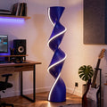 Lampadaire sculptural LED en spirale