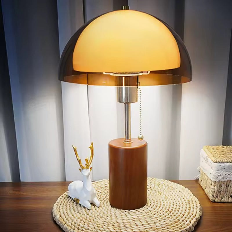 Lampe de chevêt champignon mignature bois