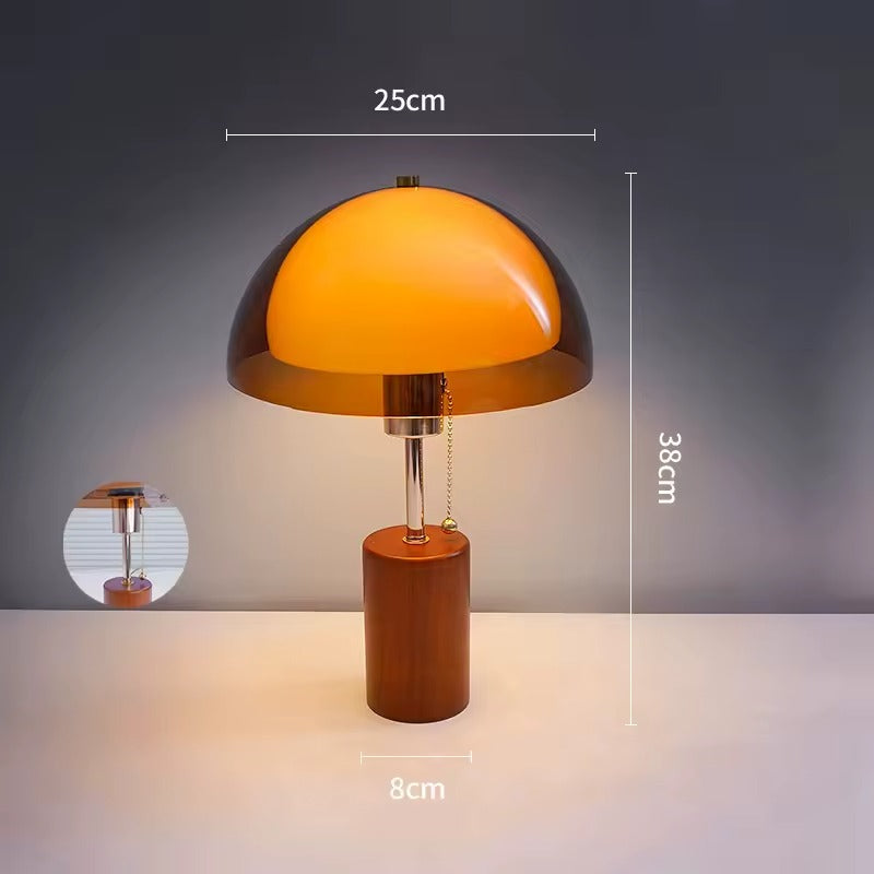 Lampe de chevêt champignon mignature bois