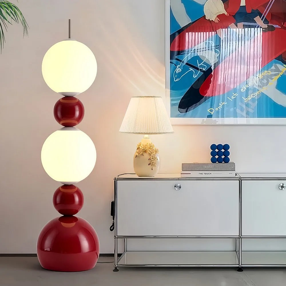Lampe sur pied à boules lumineuses