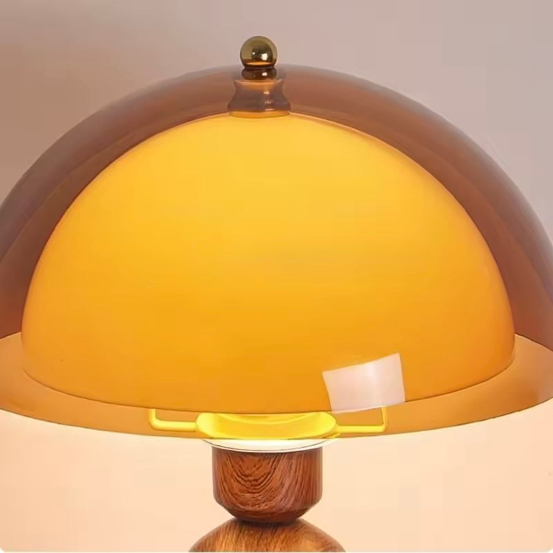 Lampe de table champignon bois