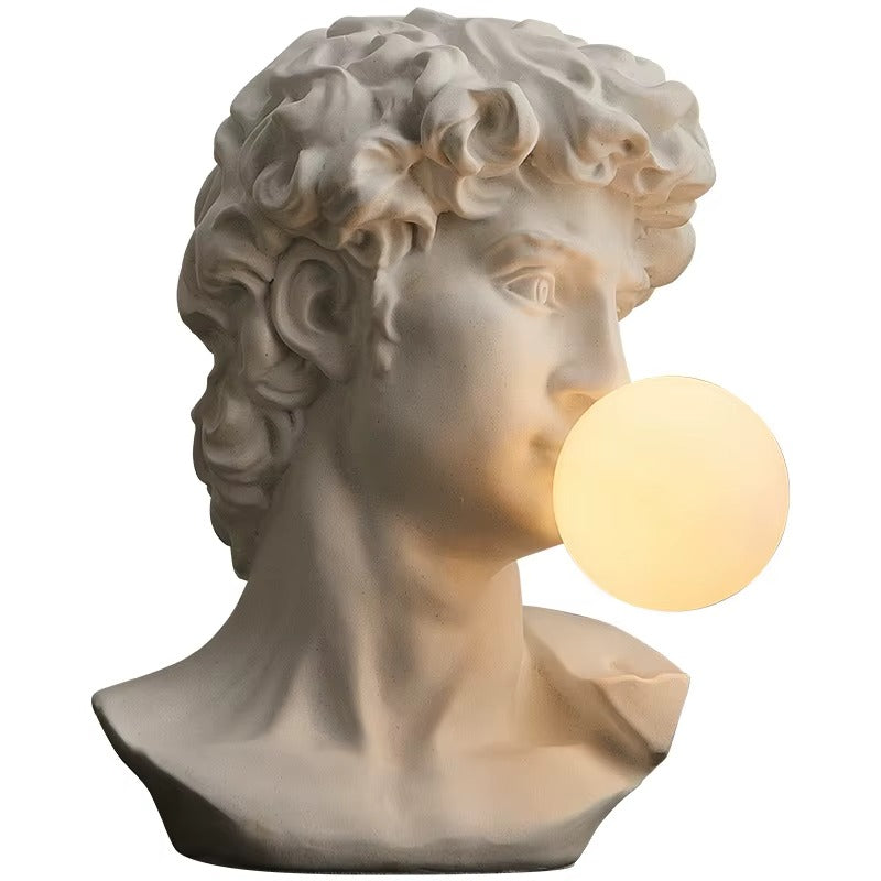 Lampe de table sculpture David à bulle lumineuse