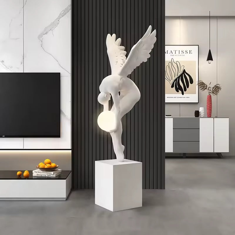 Lampadaire Sculpture Ange tenant la lune