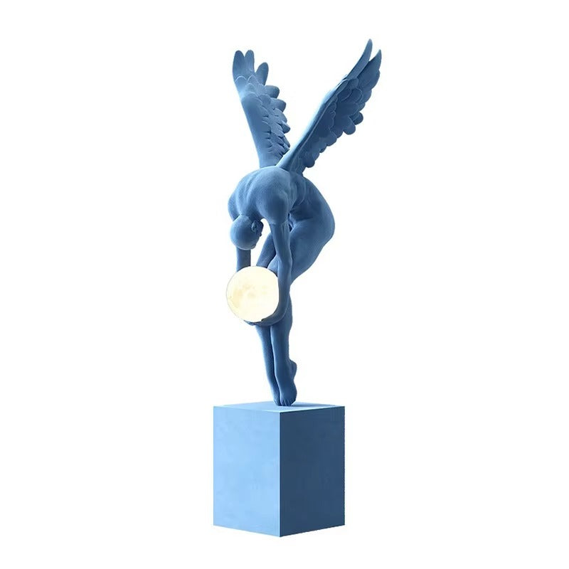 Lampadaire Sculpture Ange tenant la lune