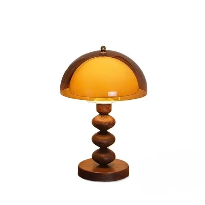 Lampe de table champignon bois